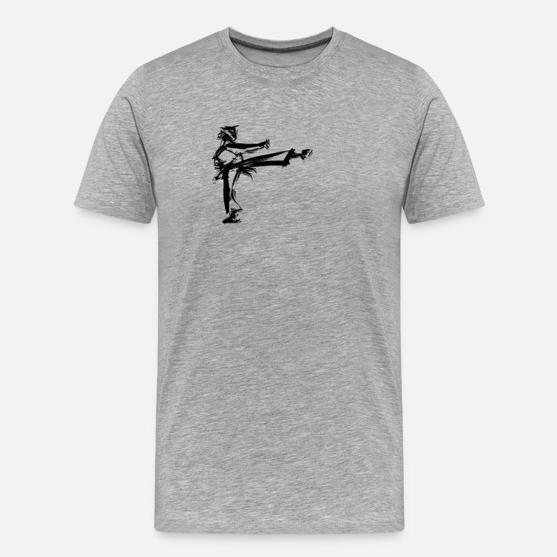 yop chagi - Männer Premium Bio T-Shirt - Grau meliert