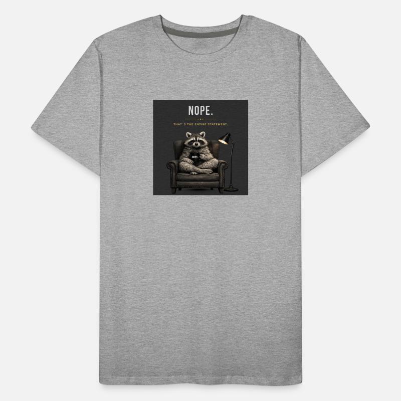 Nope Raccoon Meme Men's Premium Organic T-Shirt