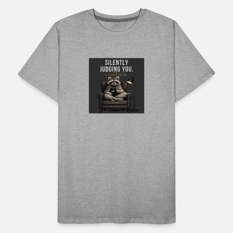 Te juger silencieusement comme mème de raton laveur T-shirt bio Premium Homme