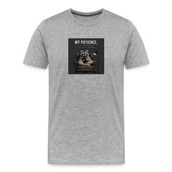 Running Out Of Patience Funny Raccoon - Männer Premium Bio T-Shirt - Grau meliert - Vorne - Damien (186cm)