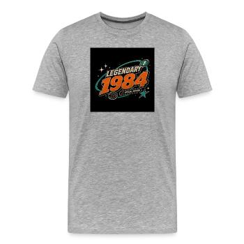 Retro Future 2003 – Édition limitée - T-shirt bio Premium Homme - gris chiné - Devant - Damien (186cm)