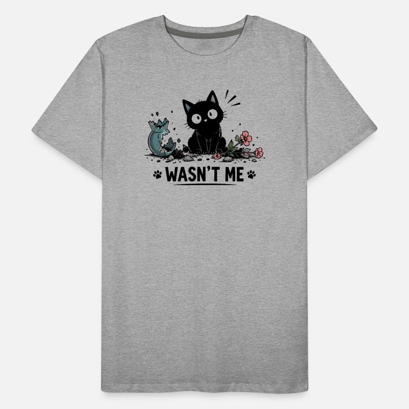  Wasn't Me Lustige Schwarze Katze Mit Kaputter Männer Premium Bio T-Shirt