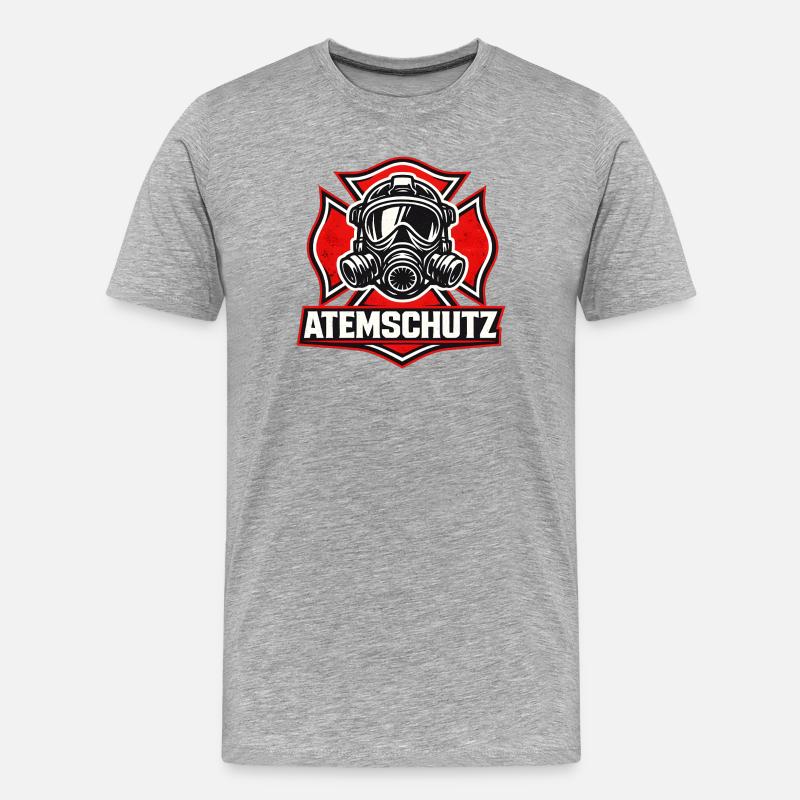 Atemschutz Feuerwehrheld - Männer Premium Bio T-Shirt - Grau meliert