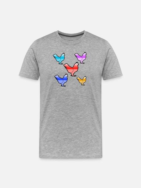 Poulets - T-shirt bio Premium Homme - gris chiné