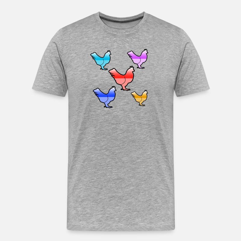 Hühner - Männer Premium Bio T-Shirt - Grau meliert
