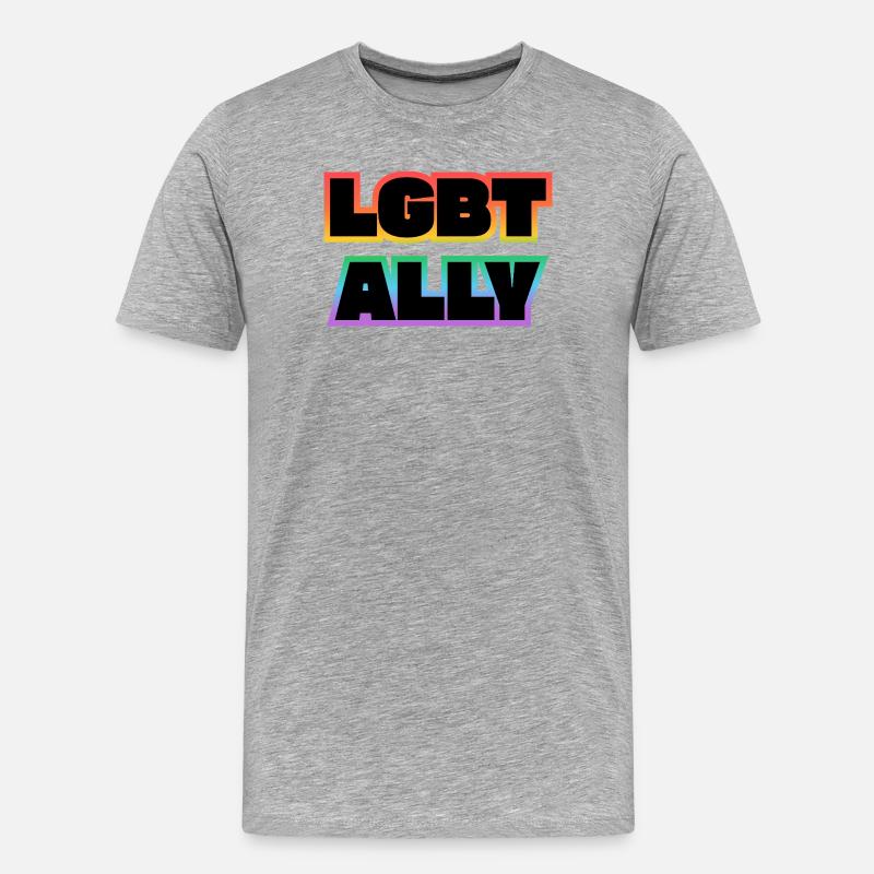 LGBT ALLY - Männer Premium Bio T-Shirt - Grau meliert