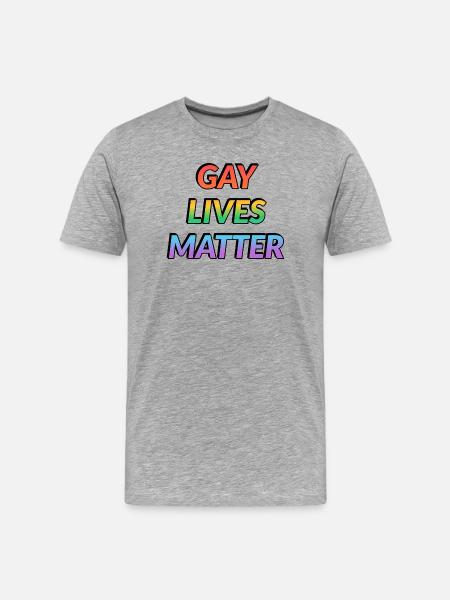 Gay Lives Matter Rainbow - Men's Premium Organic T-Shirt - heather grey
