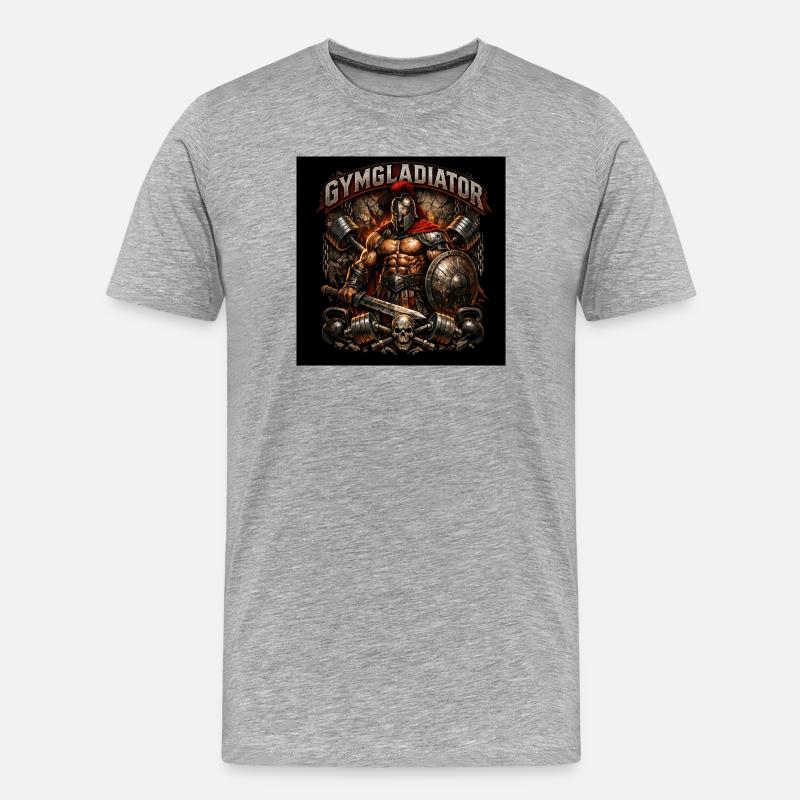 Gym Gladiator - Men's Premium Organic T-Shirt - heather grey