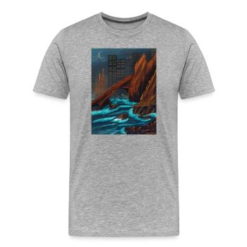 Roca Marina Nocturna - Männer Premium Bio T-Shirt - Grau meliert - Vorne - Damien (186cm)