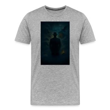 Des puzzles d’ombre dans le brouillard - T-shirt bio Premium Homme - gris chiné - Devant - Damien (186cm)