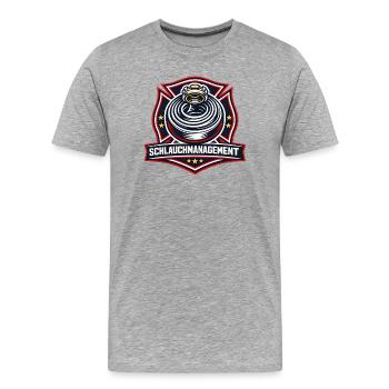Schlauchmanagement Emblem - Männer Premium Bio T-Shirt - Grau meliert - Vorne - Damien (186cm)