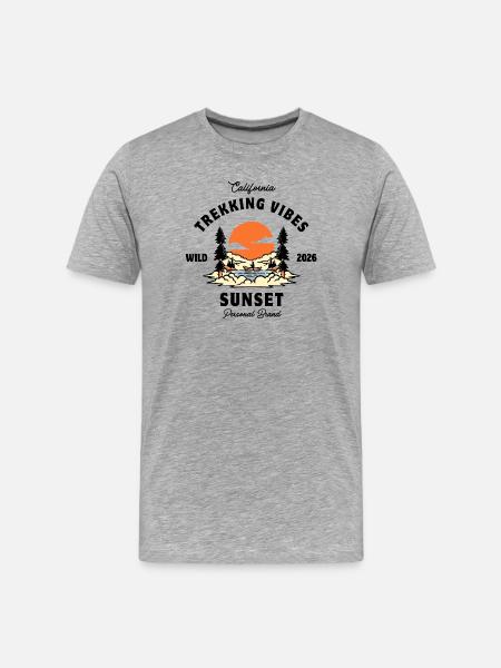 Trekking vibes - Men's Premium Organic T-Shirt - heather grey