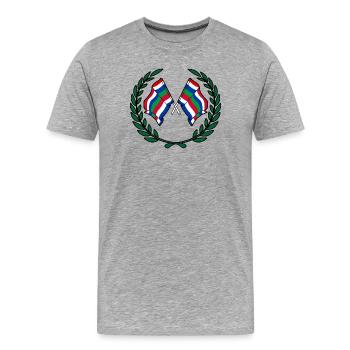 Schier Lorbeerflaggen – Inselstolz - Männer Premium Bio T-Shirt - Grau meliert - Vorne - Damien (186cm)