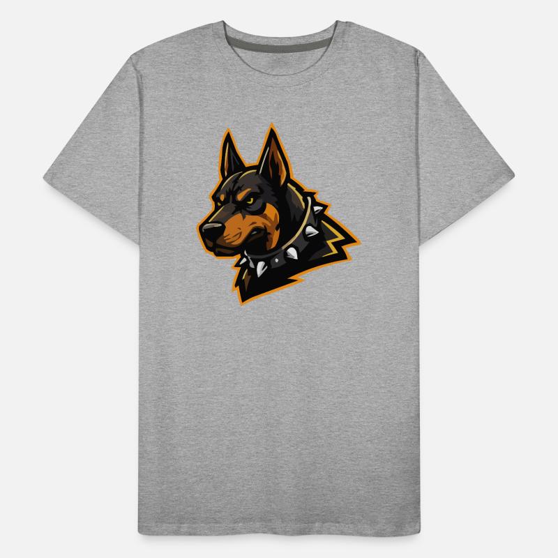Doberman with spiked collar Men's Premium Organic T-Shirt