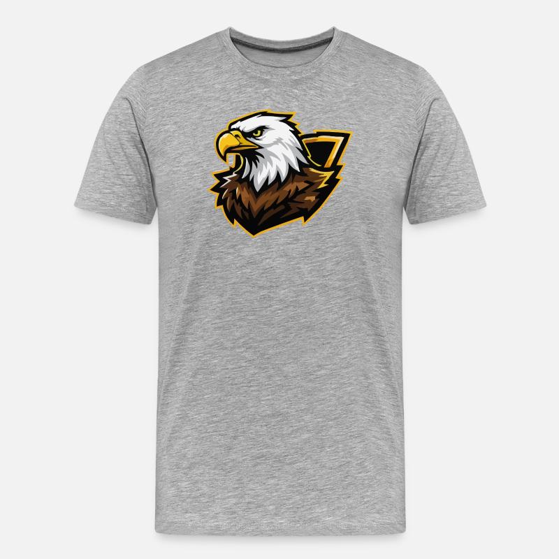 Eagle with Gold Accent Comic - Men's Premium Organic T-Shirt - heather grey