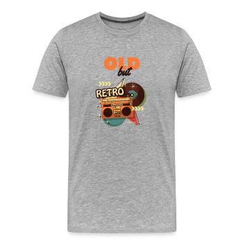 Vibe de boombox ANCIEN mais RÉTRO - T-shirt bio Premium Homme - gris chiné - Devant - Damien (186cm)