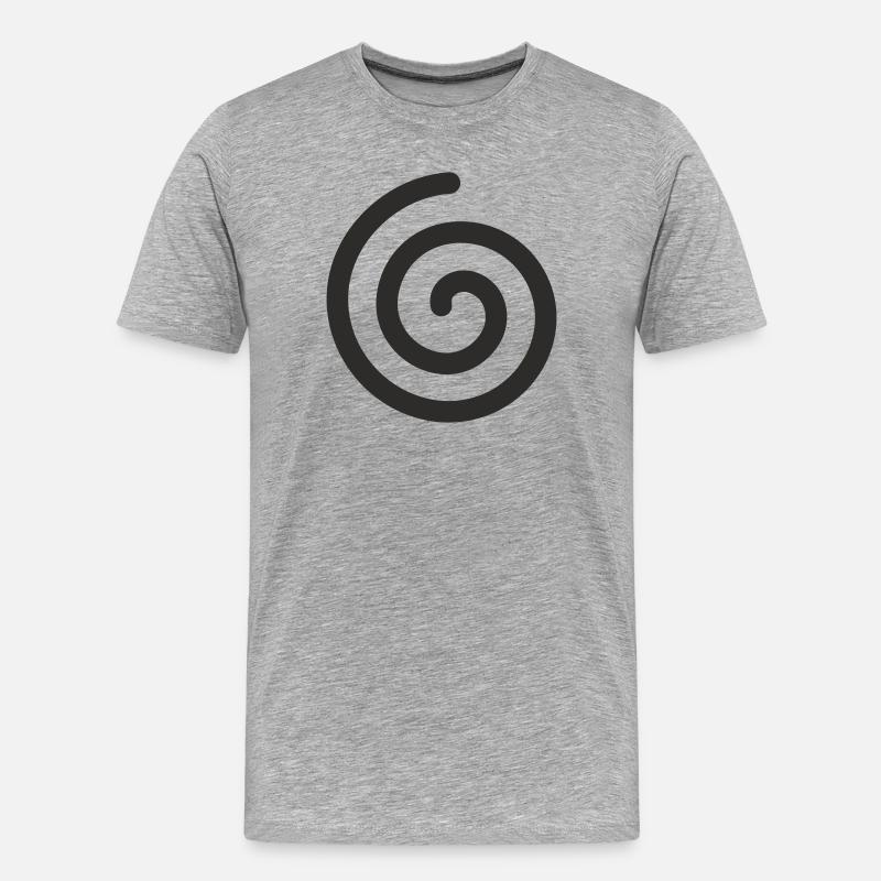 Spirale – Minimalistisches Symbol Design - Männer Premium Bio T-Shirt - Grau meliert