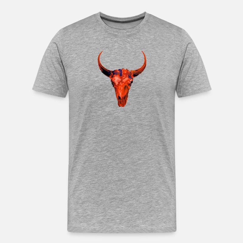 Feuerroter Bullenkopf - Männer Premium Bio T-Shirt - Grau meliert