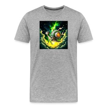 Stellar Snail of Steam and Light - Men's Premium Organic T-Shirt - heather grey - Front - Damien (186cm)