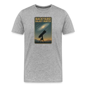 Backyard Galaxy Hunter | Astronomy - Men's Premium Organic T-Shirt - heather grey - Front - Damien (186cm)