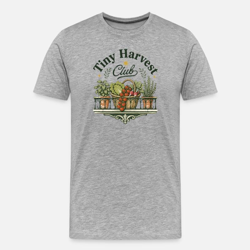 Tiny Harvest Club - Männer Premium Bio T-Shirt - Grau meliert