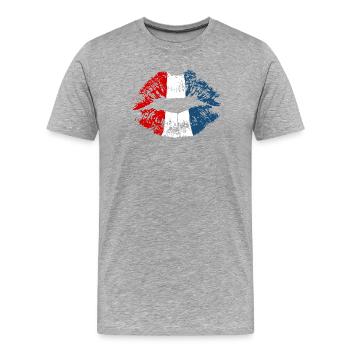 Néerlandais Holland Kiss Lipstick Couleur Hollande - T-shirt bio Premium Homme - gris chiné - Devant - Damien (186cm)