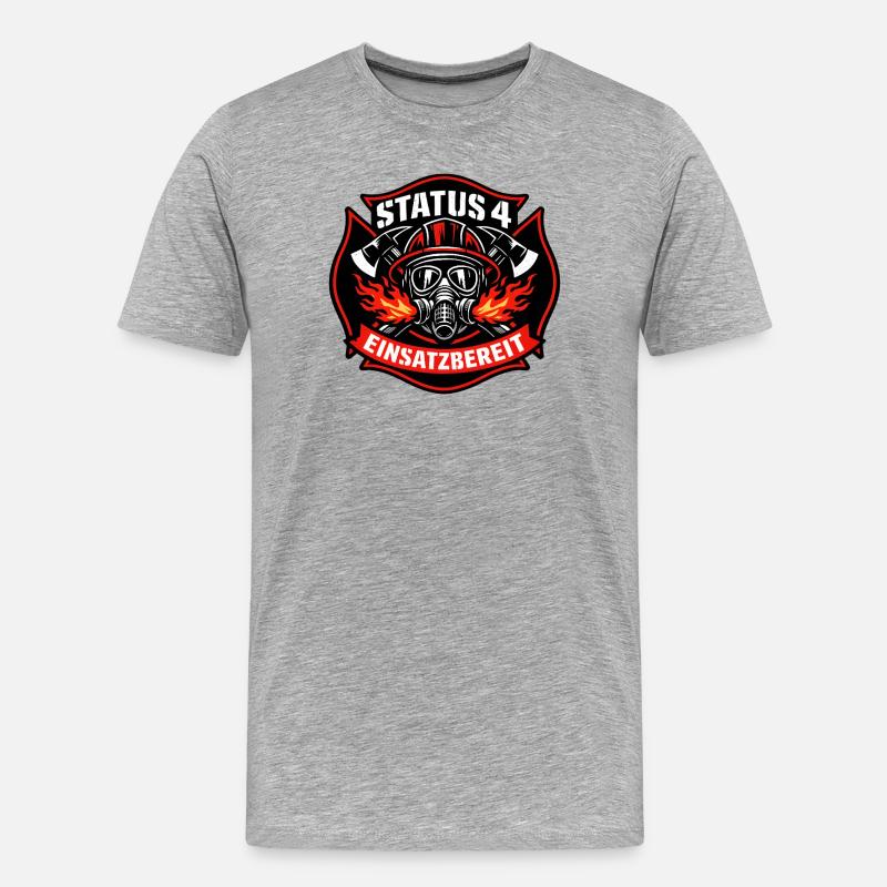 Status 4 Einsatzbereit Logo - Männer Premium Bio T-Shirt - Grau meliert