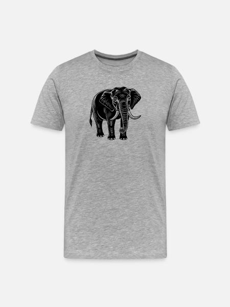 Éléphant - T-shirt bio Premium Homme - gris chiné