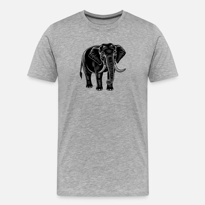 Elefant - Männer Premium Bio T-Shirt - Grau meliert