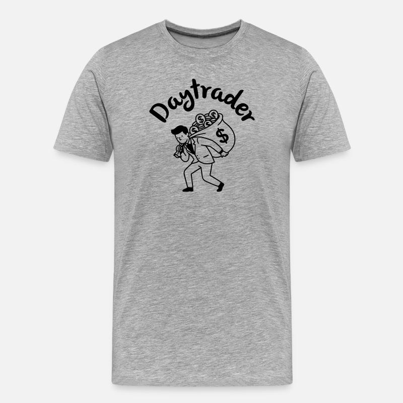 Daytrader - Männer Premium Bio T-Shirt - Grau meliert