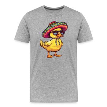 Sombrero drôle d’âne - T-shirt bio Premium Homme - gris chiné - Devant - Damien (186cm)