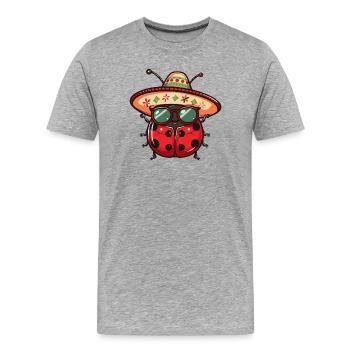 Ladybug Sombrero - Men's Premium Organic T-Shirt - heather grey - Front - Damien (186cm)