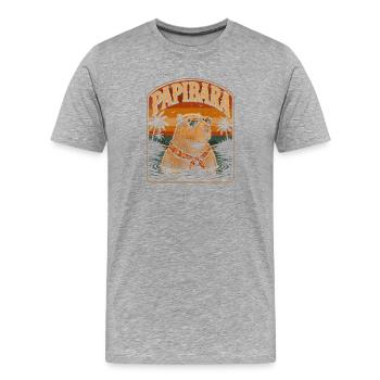 Été de surf à Papibara - T-shirt bio Premium Homme - gris chiné - Devant - Damien (186cm)