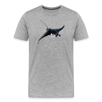 Raies Manta Raies - T-shirt bio Premium Homme - gris chiné - Devant - Damien (186cm)