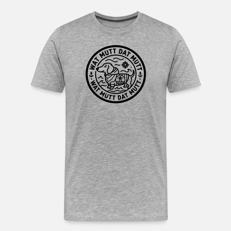 wat mutt dat mutt teckel - T-shirt bio Premium Homme - gris chiné