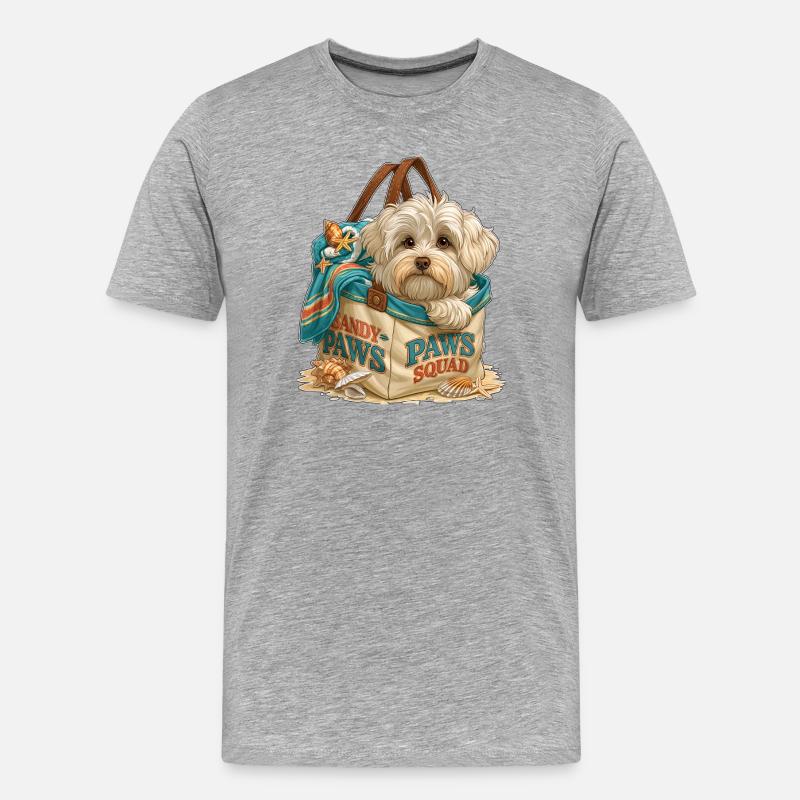 Sandy Paws Squad Beach Pup - Men's Premium Organic T-Shirt - heather grey