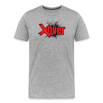 Xover Fusion Red - Männer Premium Bio T-Shirt - Grau meliert - Vorne - Damien (186cm)