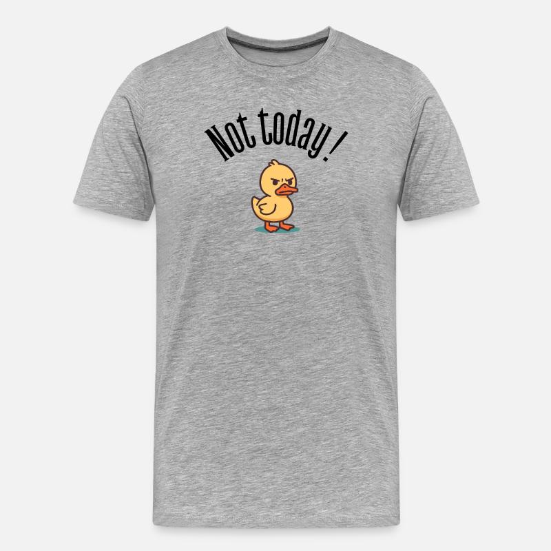 Nicht heute! Grumpy Duck Attitüde-T-Shirt - Männer Premium Bio T-Shirt - Grau meliert