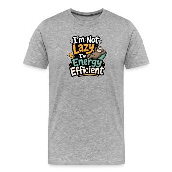 Energy Efficient Sloth Humor - Men's Premium Organic T-Shirt - heather grey - Front - Damien (186cm)