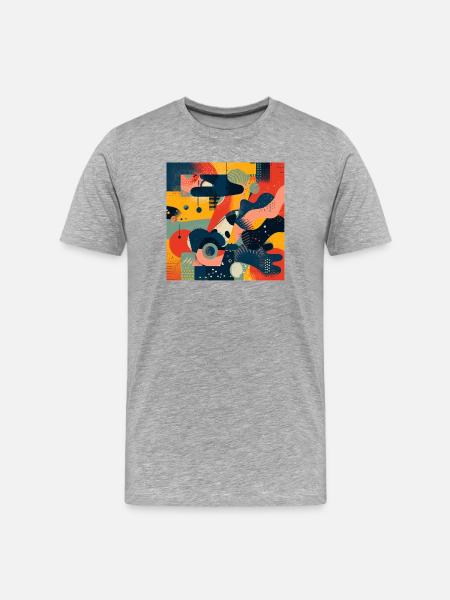 Farbenfroher abstrakter Tanz - Männer Premium Bio T-Shirt - Grau meliert