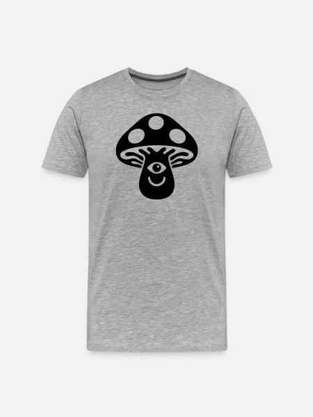 Psychedelic mushroom with eye motif - Men's Premium Organic T-Shirt - heather grey