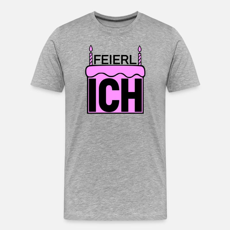 ich feierlich - Männer Premium Bio T-Shirt - Grau meliert