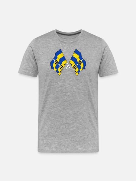 Crossed Ameland Flags – Island Pride - Men's Premium Organic T-Shirt - heather grey