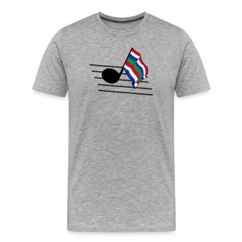 Schier Music Flag – Insel-Vibes - Männer Premium Bio T-Shirt - Grau meliert - Vorne - Damien (186cm)