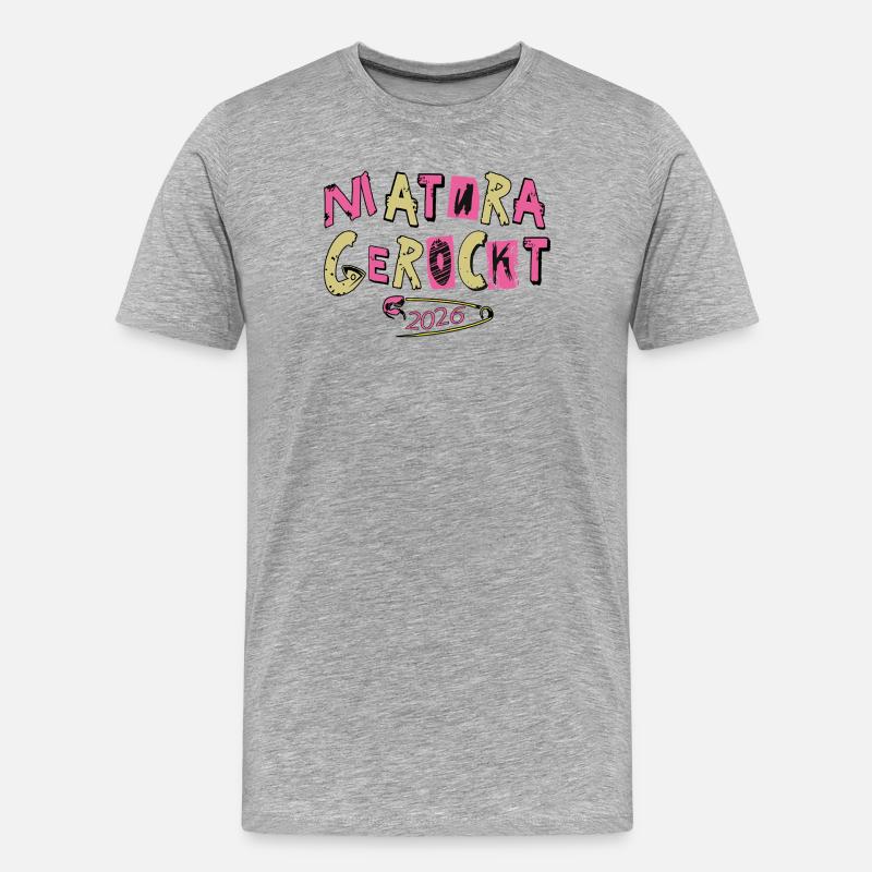 Matura gerockt - Männer Premium Bio T-Shirt - Grau meliert
