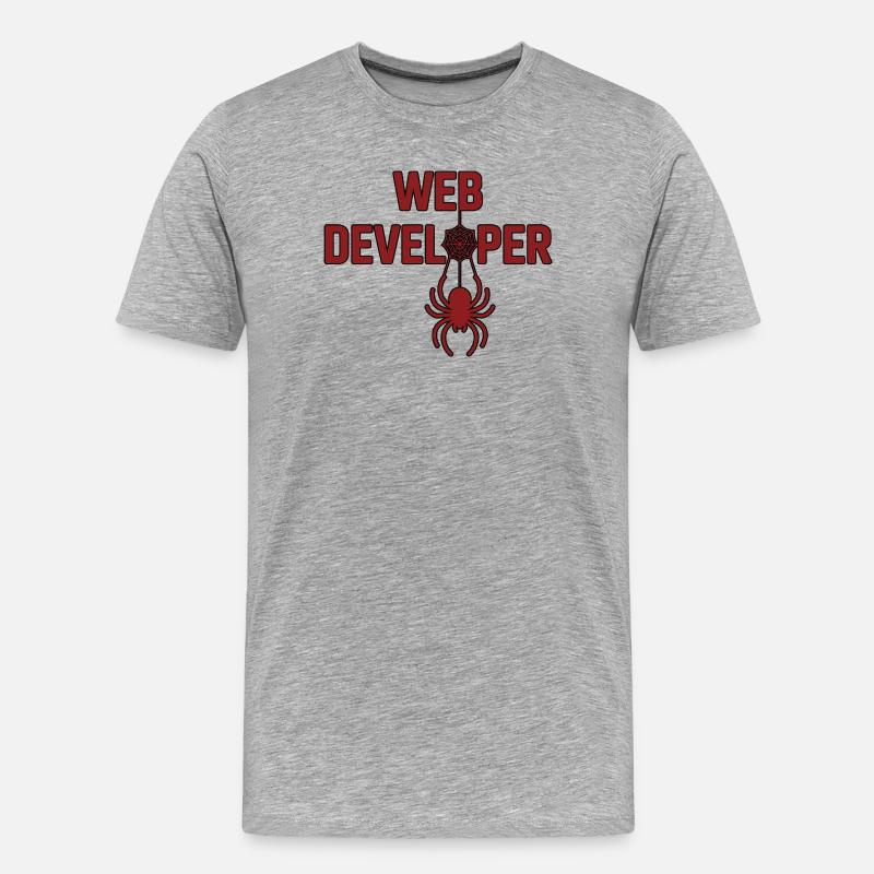 Webentwickler Spinnenlogo Shirt - Männer Premium Bio T-Shirt - Grau meliert