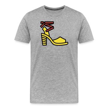 High Heel Schuh Mode Italien Fashionista - Männer Premium Bio T-Shirt - Grau meliert - Vorne - Damien (186cm)
