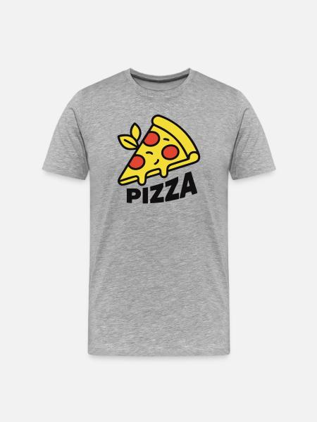 Pizza Piece Lettering Italy Pizzeria - Men's Premium Organic T-Shirt - heather grey