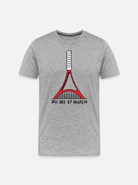 French Tennis Open - Männer Premium Bio T-Shirt - Grau meliert