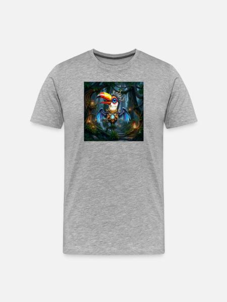 Luminous Jungle Mechanical Toucan - Men's Premium Organic T-Shirt - heather grey